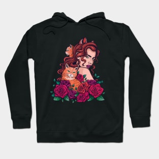 Woman with Cats Hoodie